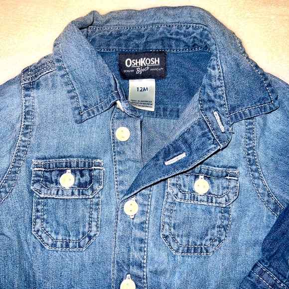 Infant ombré jean button up onesie - Picture 3 of 3